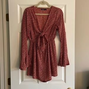 Nasty Gal long sleeve Floral Romper size 8